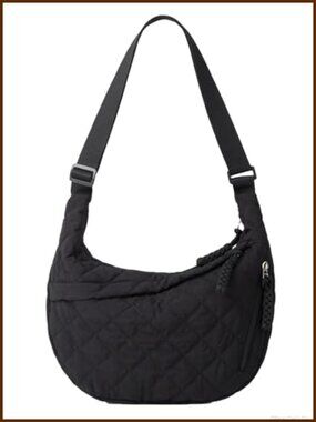 Quilted Puffy Crossbody Bag Lattice Padded Dumpling Purse Zip Sling Shoulder